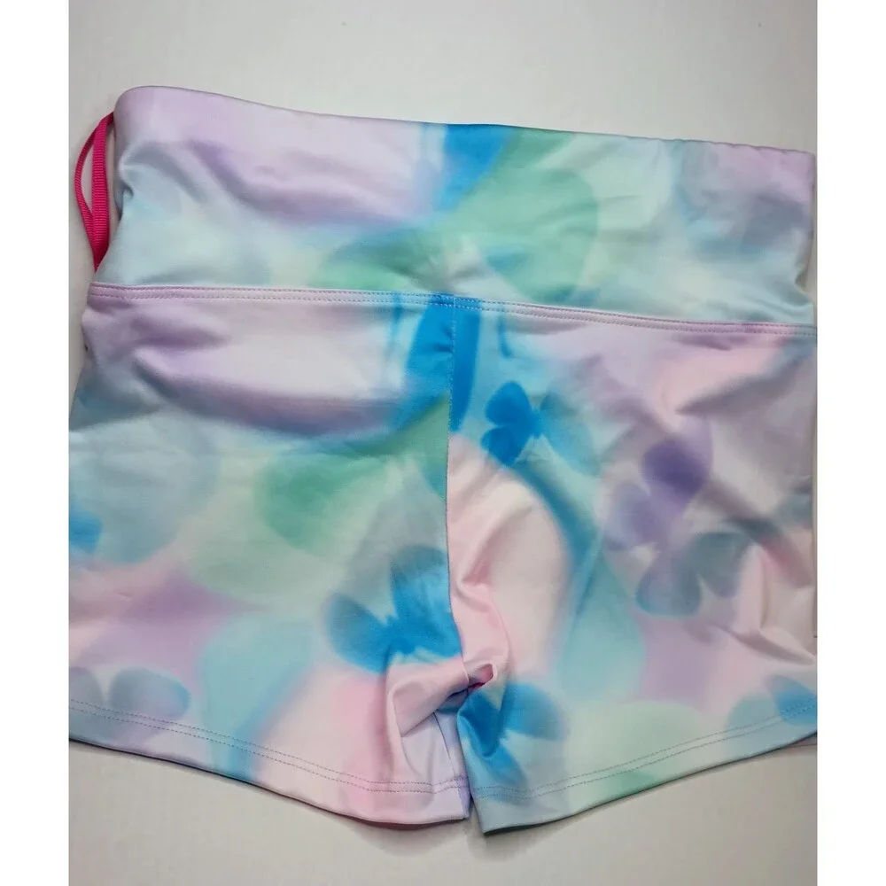 JUSTICE DANCE Gym Girls Tie-Dye Athletic Shorts L (12/14)  NEW W-TAGS. (P0046B6)